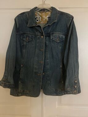 L.A. Blues Washed Blue Denim Jacket with Floral Lining